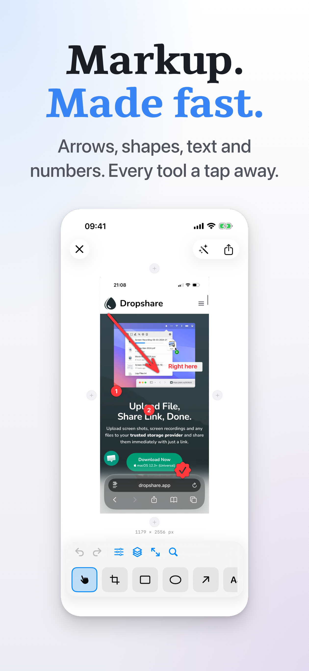 Annotate markup tools on iPhone